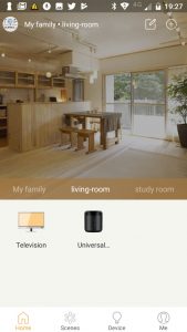 Living-Room con telecomando virtuale television
